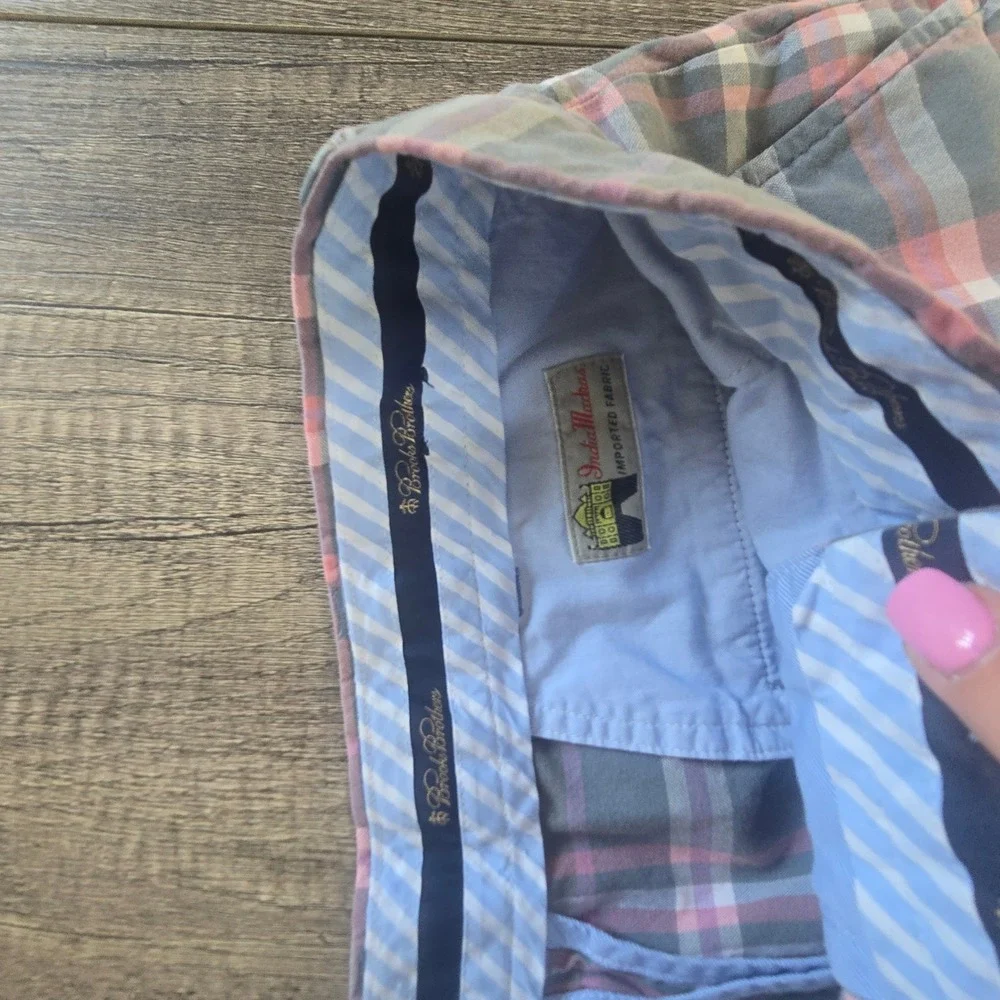 Brooks Brothers Mens Blue Pink Plaid India Madras Bermuda Shorts W32 Classic Fit